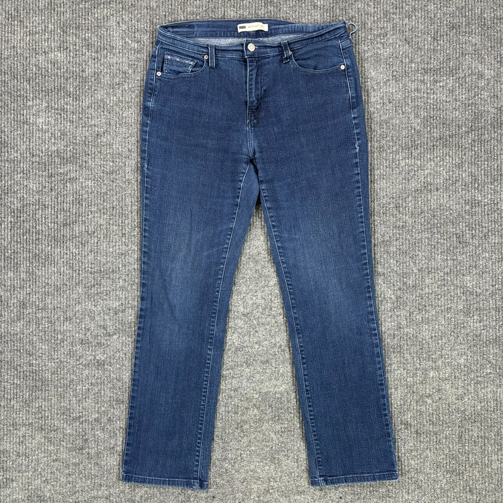 Levi's 505 Womens Straight Leg Jeans Size 12M Blue Denim Cotton Stretch Mid Rise